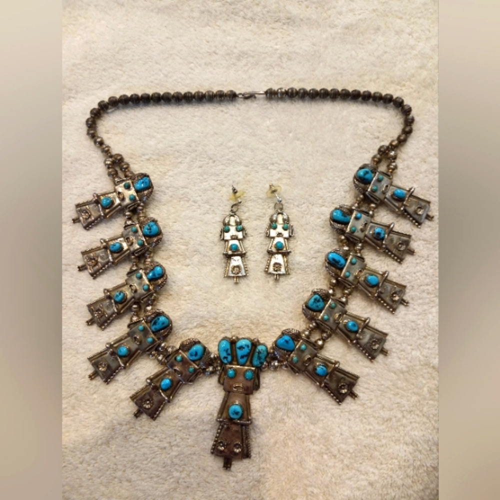 Navajo Squash Blossom Necklace - Picture 1 of 2